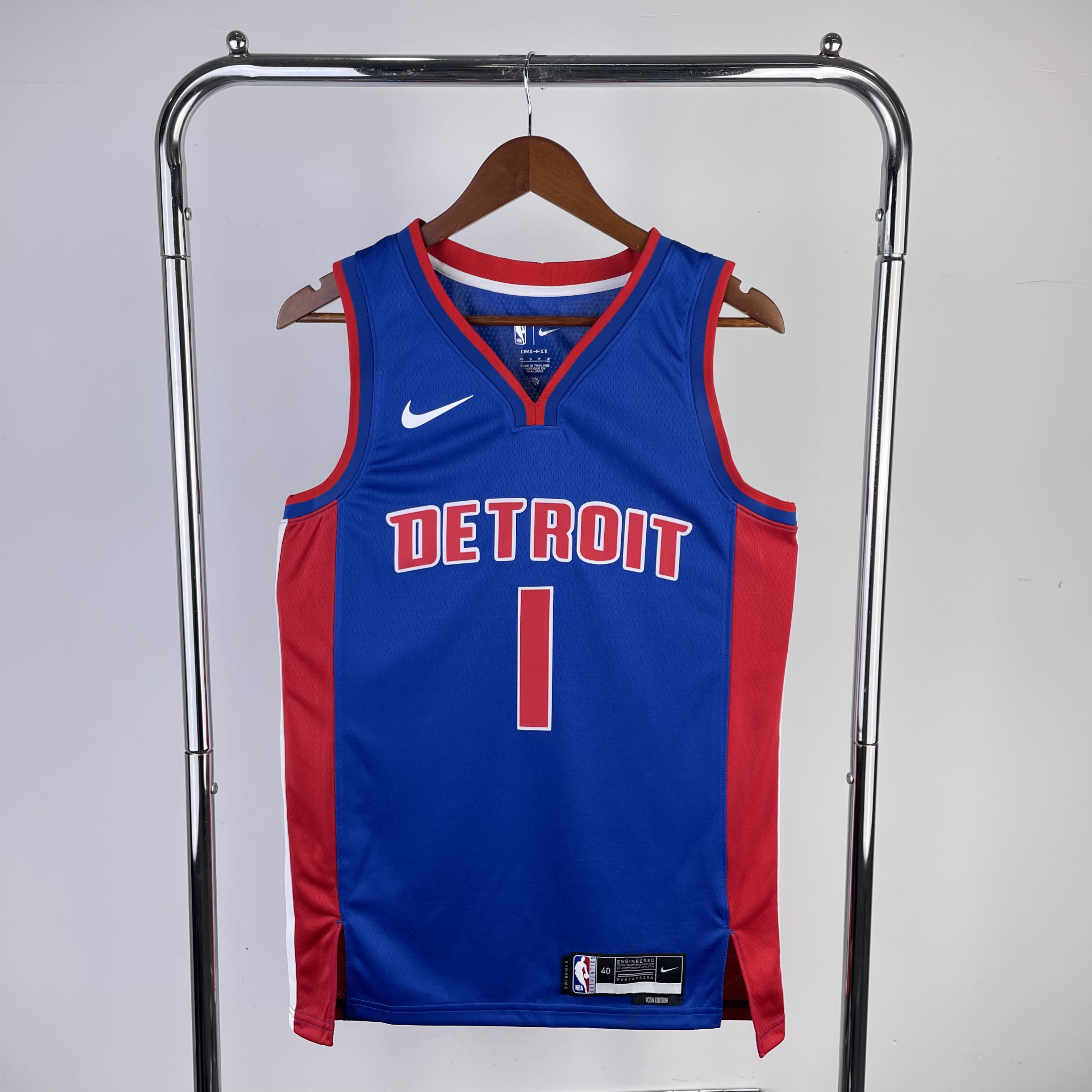 Men Detroit Pistons #1 Iverson Blue Season Nike 2023 NBA Jersey->detroit pistons->NBA Jersey